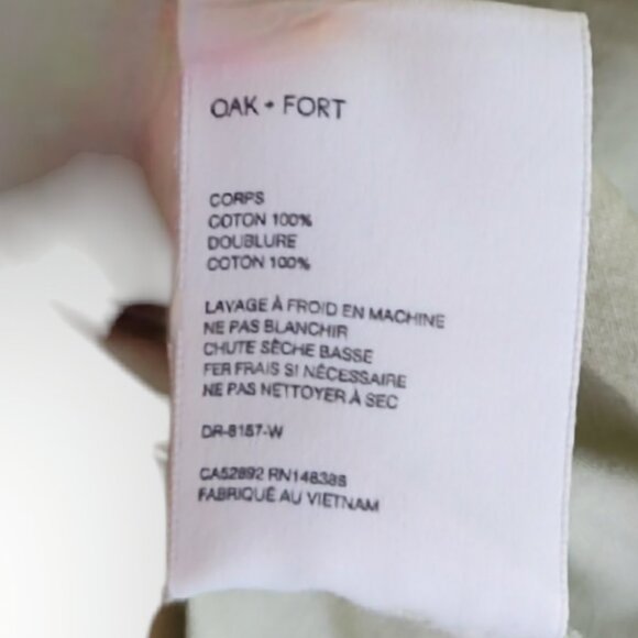 Oak + Fort Sage Green Sleeveless Cotton Dress M - Picture 9 of 11